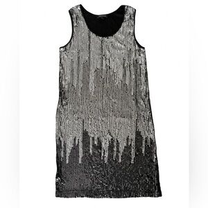 NWT Jessica Black and Silver Sequin Dress